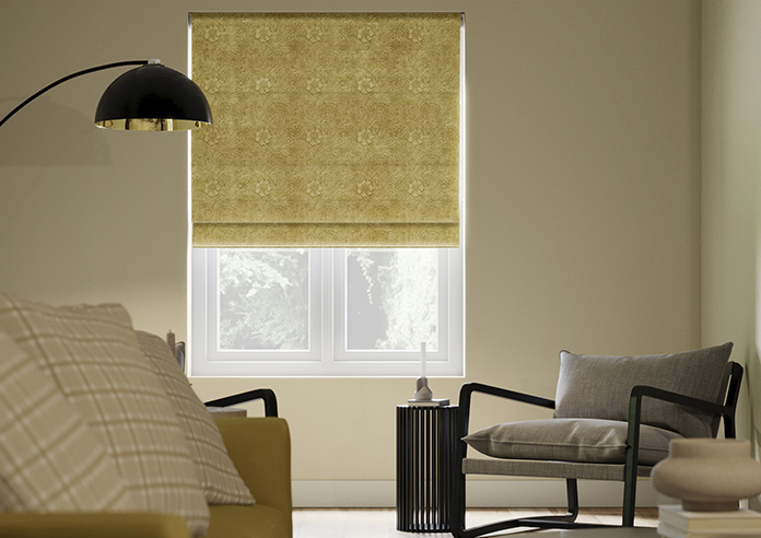 William Morris At Home Marigold Velvet, Ochre - Twist&Fit Roman Blind - Image 3